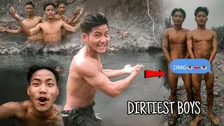 The dirtiest boys of longding/bathing in a river vlog