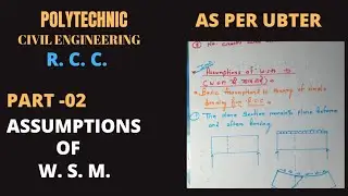 LECTURE -05 BASIC ASSUMPTIONS IN WSM,BASIC ASSUMPTIONS IN THE THEORY OF SIMPLE BENDING OF RCC BEAM.