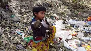 দেখুন একটি বাচ্চা মেয়ে কিভাবে কুকুরের সাথে খেলা করছে, না দেখলে মিস