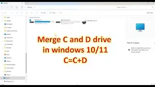 Merge C and D drive in windows 10/11 @TechTalkbyAadarsh