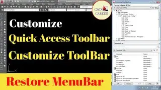 Quick Access ToolBar in Autocad || Restore MenuBar | Customize Quick Access ToolBar | Adding toolBar