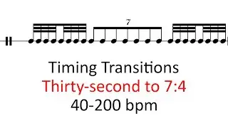 Timing transitions (Thirty-second to 7:4) | 40-200 bpm sheet music