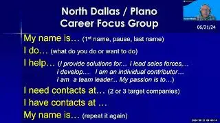 North Dallas / Plano CFG - 6/21/24 - "How to Rekindle Your Job Search" with Locke Alderson