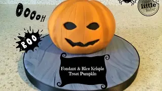 How to make a Halloween pumpkin out of rice krispie treats (RKT) and fondant
