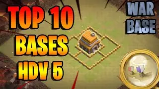 TOP 10 DES MEILLEURS BASES DE GUERRES EN HDV 5 ANTI- 3 ETOILES !! + LINK !! [2020] / Clash Of Clans