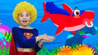 Superhero Baby Shark Song | Animal Songs For Kids | Polina Fun