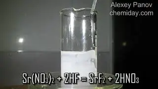 Получение фторида стронция | Sr(NO3)2 + 2HF = SrF2 + 2HNO3