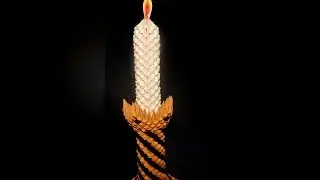 3D Origami candle tutorial ||  DIY paper candle