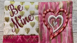 Machine Embroidery DIME Be Mine Coaster using Puffy foam.
