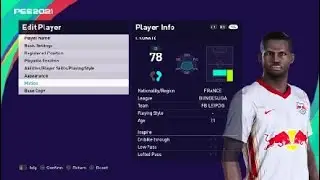 Ibrahima konate face e football pes 2021 Leipzig