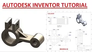 Autodesk Inventor part exercise - 02 ll 2d drawing in description ll