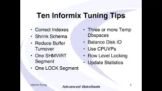 Informix TechTalk: Introduction to Informix Performance Tuning by Lester Knutsen