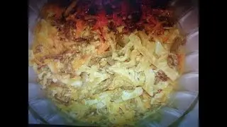 Салат  Мао Дзэдун с курицей и яичными блинчиками. Просто и вкусно ! Салат к любому празднику.