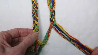 Plaiting with five groups of threads