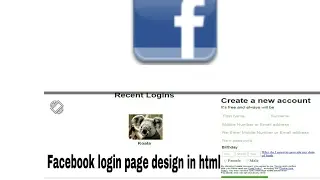 Facebook login page design in html/CSS