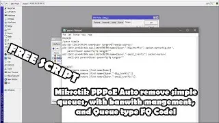 Mikrotik PPPoE Auto remove simple queues, with banwith mangement, and Queue type FQ Codel