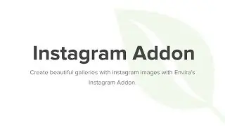 Envira Gallery Instagram Addon