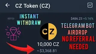 CZ TOKEN telegram bot airdrop / instant receive / FREE airdrop + TRUSTWALLET receive proof