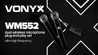 Vonyx WM552 UHF Dual Wireless Microphone Plug-and-Play Set