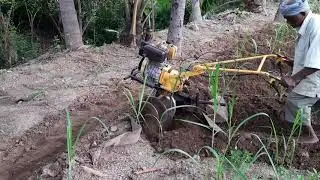 Power weeder Ridger attachments Sugar cane Part 1 I Mini Tiller விவசாயம்
