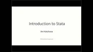 Introduction to Stata