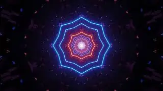 Neon Star Tunnel and Abstract Glow Particles 4K Moving Background Video