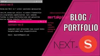 Next.js ve Sanity.io ile Fullstack Blog/Portfolio Uygulaması