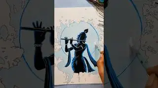 I Spilled Blue Color Draw Krishna Painting 😱#shorts #janmashtami  #special #krishna #painting