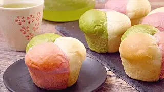 [No music] How to make cute three-colored bread [Recipe] [Bread making]