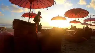 Indonesia_Bali : Beachwalk Time lapse during Covid 19 period beautiful wave and Sunset