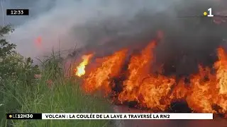 It was finally on Friday morning that the lava flow began to devour the asphalt of the RN2
