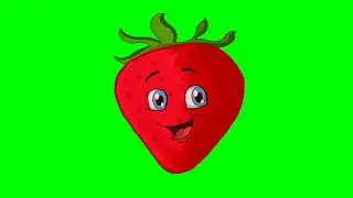 Talking Strawberry green screen 