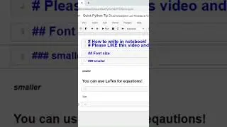 Python in Under One Minute: Latex and Text in Notebook