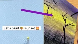 Sunset Paintings 🌅/Special Art Compilation/acrylic painting for beginners/satisfying video ☺️☺️