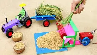 diy tractor mini paddy thresher machine science project | diy tractor | water pump @KeepVilla