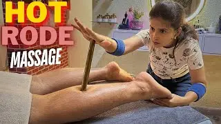 Hot Sand Rod leg massage | Ultra Relaxing Calf & Achilles Muscles Pain Relief Massage ASMR