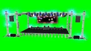 Animated Stage Working Lights Green Screen Stage Stock Footage
