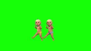 Baby Upin Ipin Funny Dance 2 Green Screen