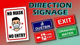 How to Make Direction Signage || Office Signage || Corel draw Tutorial