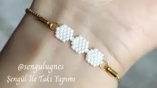 Miyuki Boncuktan Petek Bileklik Yapımı #diy Honeycomb Bracelet Making From Miyuki Beads  #tutorial