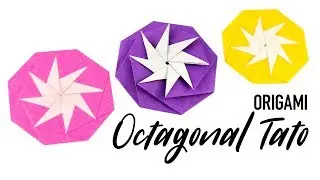 Origami 8 Point Star Decoration Tutorial - DIY - Paper Kawaii