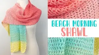 This ONE ROW Repeat Shawl is Just One Yarn Cake! (Beach Morning CROCHET SHAWL)