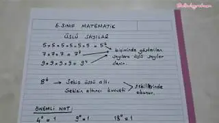 6.sınıf matematik Üslü sayılar konu anlatımı-Bulbulogretmen