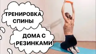 ТРЕНИРОВКА СПИНЫ ДОМА/ Тренировка с резинками/ Как накачать спину дома?