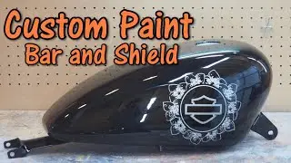【Custom Paint】Harley Davidson Bar and shield.flower ring design,【Sportster tank】