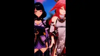||mmd x Genshin Impact|| Dirty mind |Raiden||Yae Miko|
