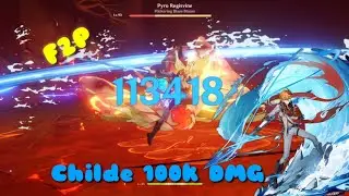 Genshin impact: My childe deals 100k damage with F2P stuff !! .