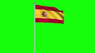 Spain Flag #1 - 4K Green Screen FREE high quality effects