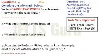 IELTS LISTENING TEST WITH ANSWERS I March 27, 2020