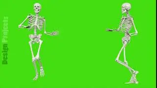 Skeleton running. Seamless loop animation on green screen.